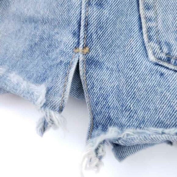 Amuse Society Bue Jean Denim Shorts Cut Off, High Rise Distressed SZ 26 COTTON - Picture 3 of 6